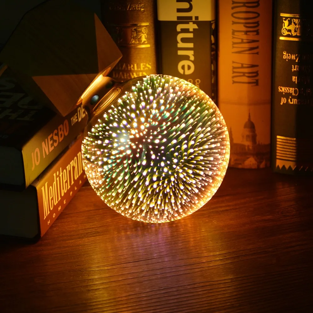 

LED Table lamp deak Lamp 3D Fireworks Effect E27 110-220V Vintage Retro Edison Bulb Filament light Copper Wire String Decoration