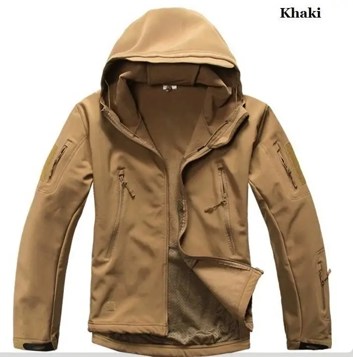 

TAD V 4.0 Men Lurker Shark skin Soft Shell Outdoor Hunting Camping Waterproof Windproof Jacket Tactical Sports Army Clothing Tan
