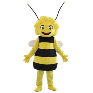 Maya the Bee Mascot Costume Yellow Bee Mascot Character Costume Cosplay for Halloween Party