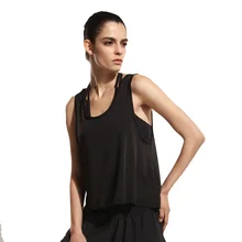 Voobuyla Быстросохнущий Спортивный Топ с открытой спиной для фитнеса для женщин с О-образным вырезом, Одноцветный тренировочный топ для йоги, дышащая Беговая форма для гимнастики