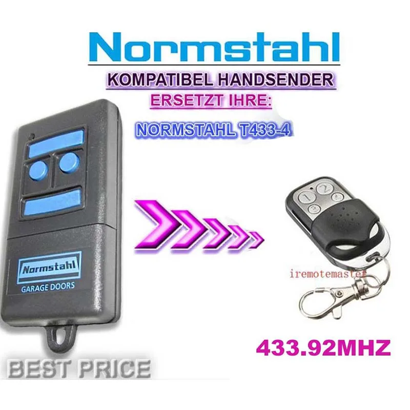 2 шт. Normstahl T433 4 Совместимость Замена дистанционный пульт 433 92 МГц Роллинг Код