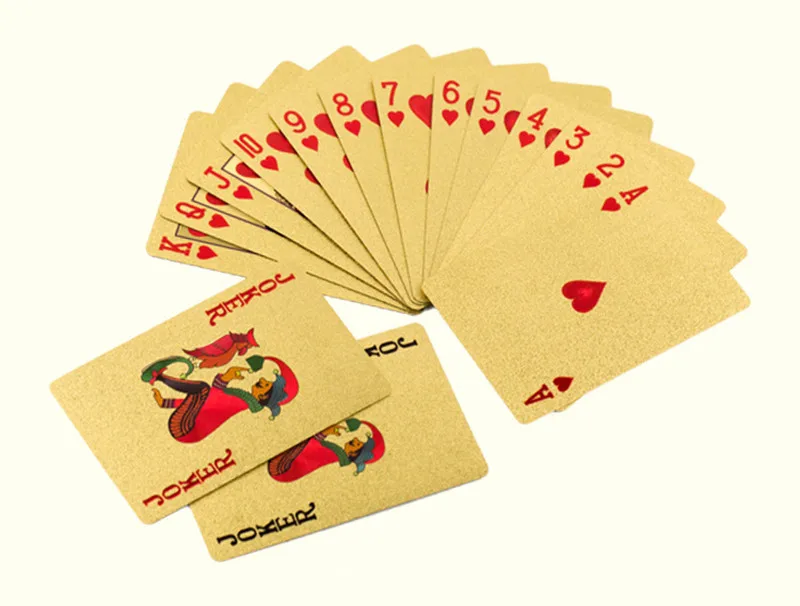 Золотая колода для игральных карт, магический трюк, 24 K, золотой покер, пластиковый набор игральных карт, золотая фольга,$100, логотип Франклина, водостойкие карты