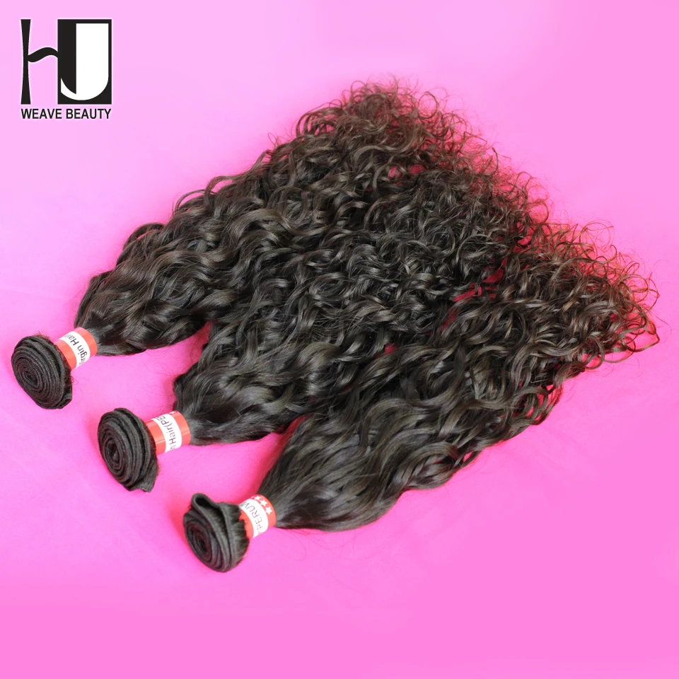 New Arrival HJ wig Peruvian 6A Grade Water Wavy 3pcs/lot Unprocessed Virgin Weave Free Shipping |