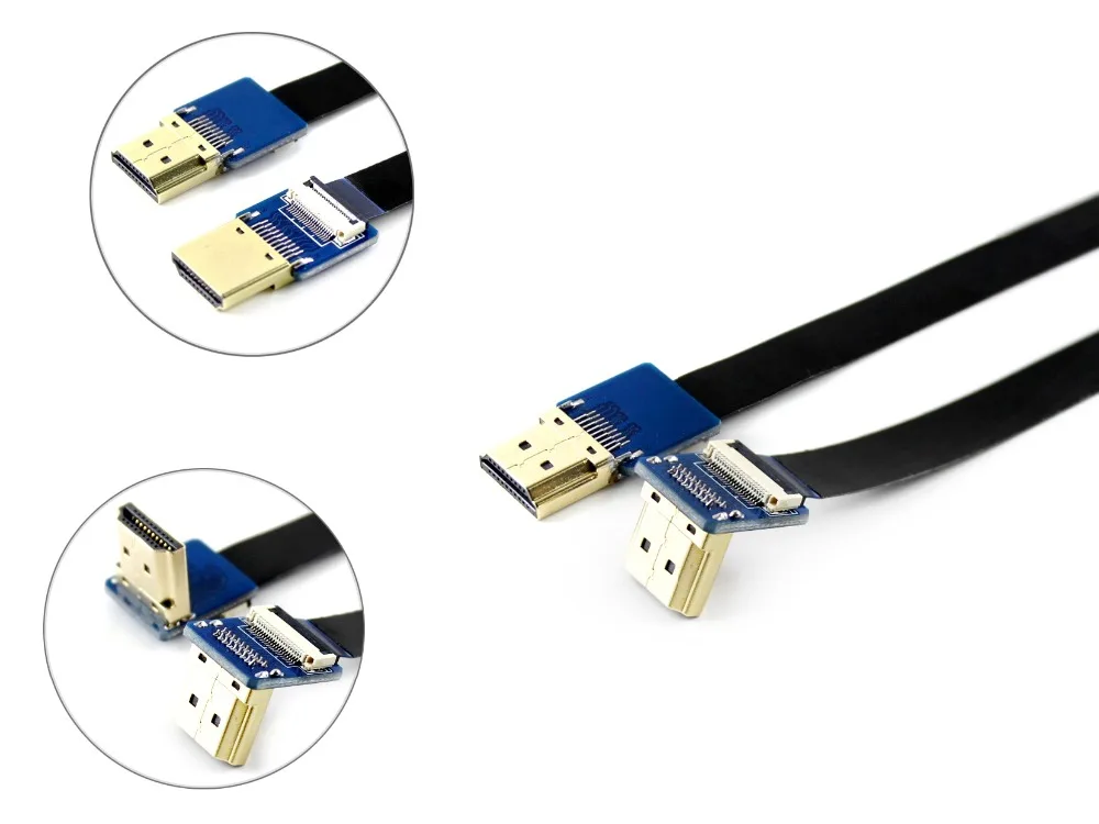 

Waveshare Horizontal/Straight Connector 20PIN 0.5Pitch 0.2m/0.5m/1m FFC Cable for DIY HDMI Cable