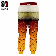 OGKB, весна-осень, женские, Мужские штаны для бега, S-5XL, 3D Рисунок свежего пива, спортивные штаны, унисекс, хип-хоп, обтягивающие штаны, шаровары