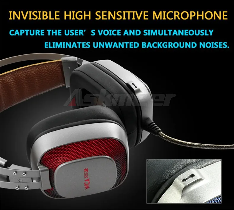 XIBERIA K10 Gaming Headphones casque USB Computer Stereo Heavy Bass Game Headset with Microphone LED Light for PC Gamer (12)