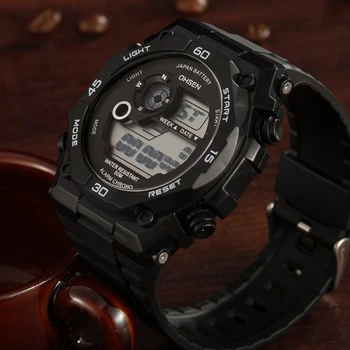 

Fashion Brand Mens Watch OHSEN Male Hombre Quartz Watch Silicone Strap Sports Wristwatches Army Digital Black Clock Montre Homme