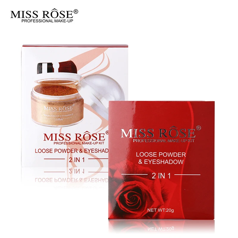 Miss Rose, блестящая рассыпчатая пудра, блестящая палитра золотого и серебряного цветов с кистью, осветляющая макияж