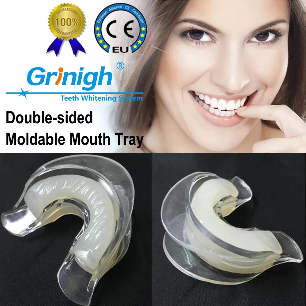 2PCS 100 Food Grade Silicone Dental Double Side Mouldable Mouth Trays