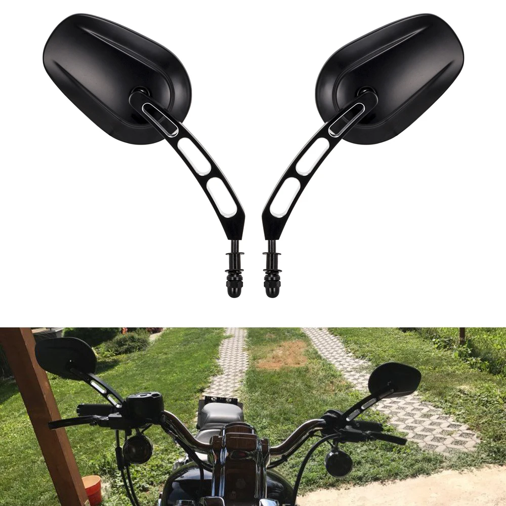 

Motorcycle Rearview Mirrors Side Mirrors Rear View With 8mm Metric Thread FOR FLSTFB VRSC SPORTSTER 883 1200 Dyna Road King