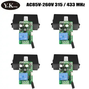 

433 AC 110V 220V 240V 260V RF Remote Control Switch Light Lamp LED Bulb Wireless Switches Corridor Room Wall Panel Switch 315433