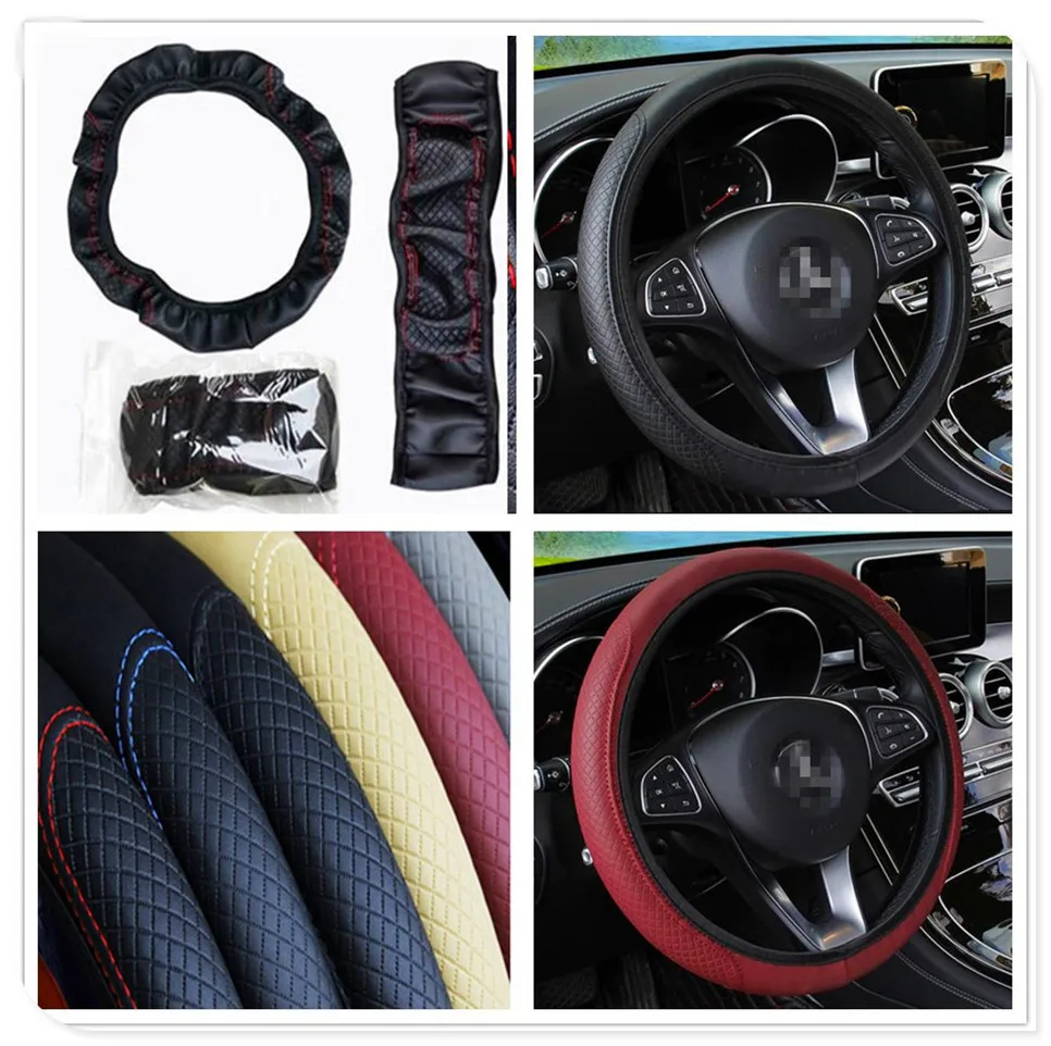 car 38cm Steering wheel Artificial Leather Cover for Ford Expedition