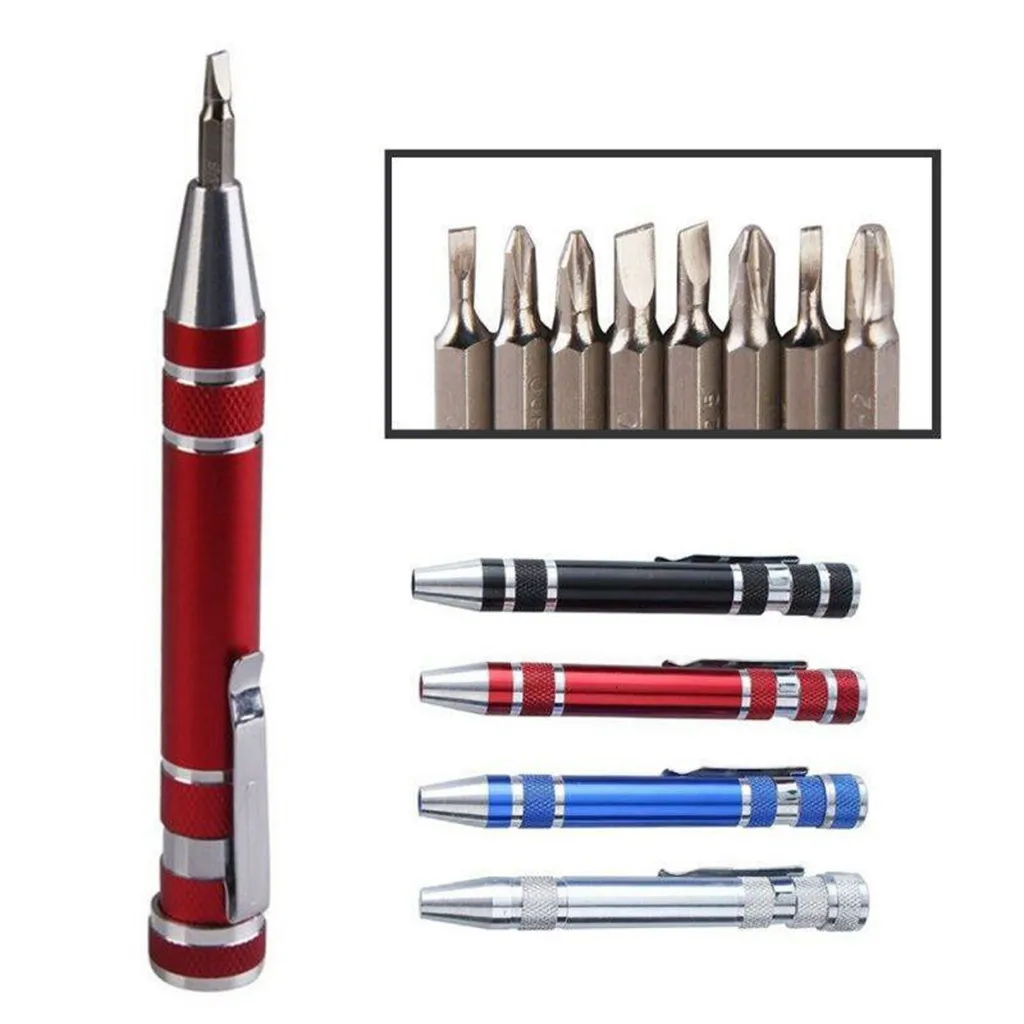 

Precision Screwdriver Pen Style Mini Torx Slotted Screw Driver Multi-Tool 8 in 1