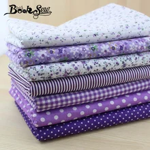 Booksew 50cm * 50cm 7 piezas púrpura algodón tela cuarto grueso paquete telas patchwork acolchado tela tilda juegos de costura