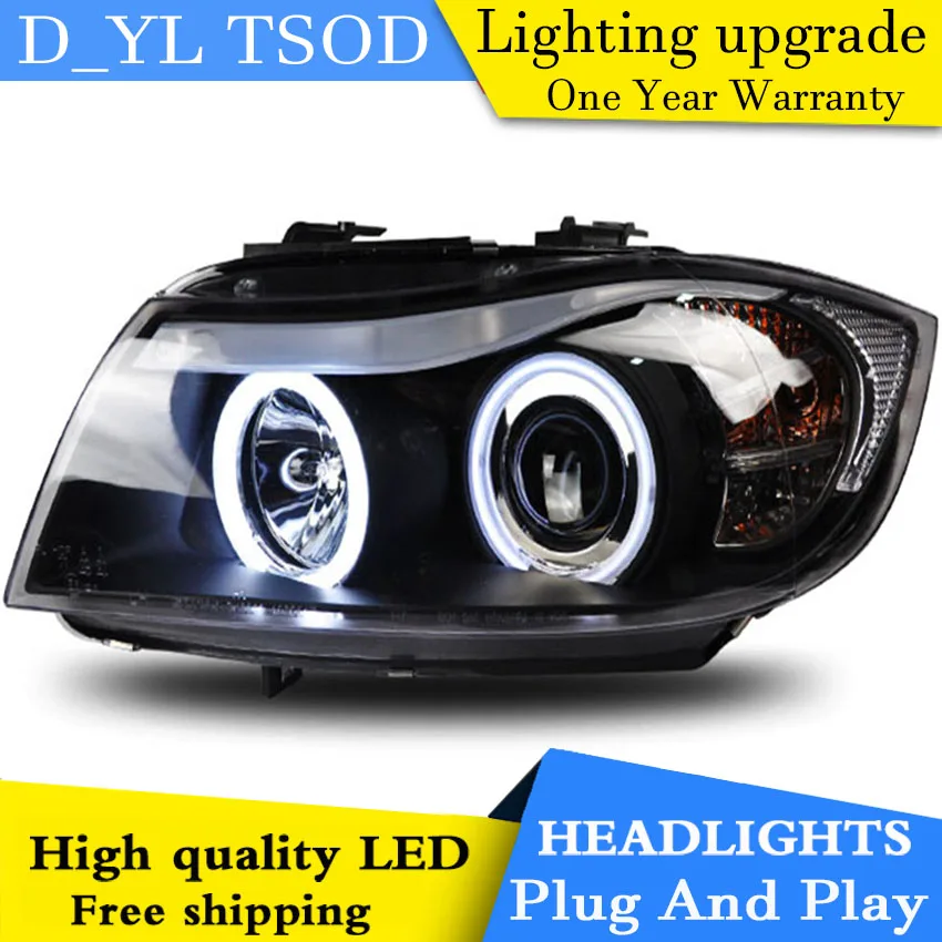 D_YL автомобильный Стайлинг для E90 318i 320i 325 фары 2005 2012 светодиодный ные DRL линзы