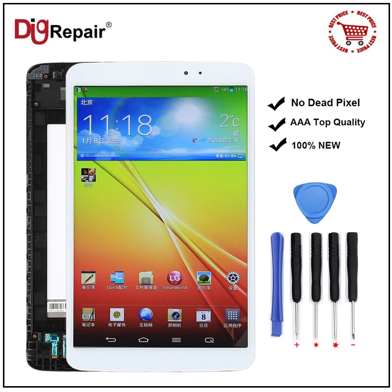 

For LG G Pad 8.3 LCD Display V500 WIFI LCD Touch Screen Digitizer Frame Assembly Replacements For LG V500 LCD