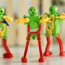 New Classic Wind Up Toys Children Kids Plastic Clockwork Spring Wind-Up Dancing Robot Toy Gifts Random color BM88