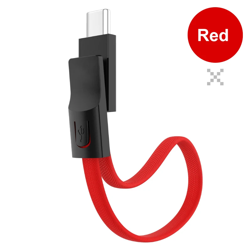 Портативный брелок USB кабель для передачи данных Micro usb type C кабель для быстрой зарядки мобильного телефона для samsung Galaxy Xiaomi - Цвет: Red
