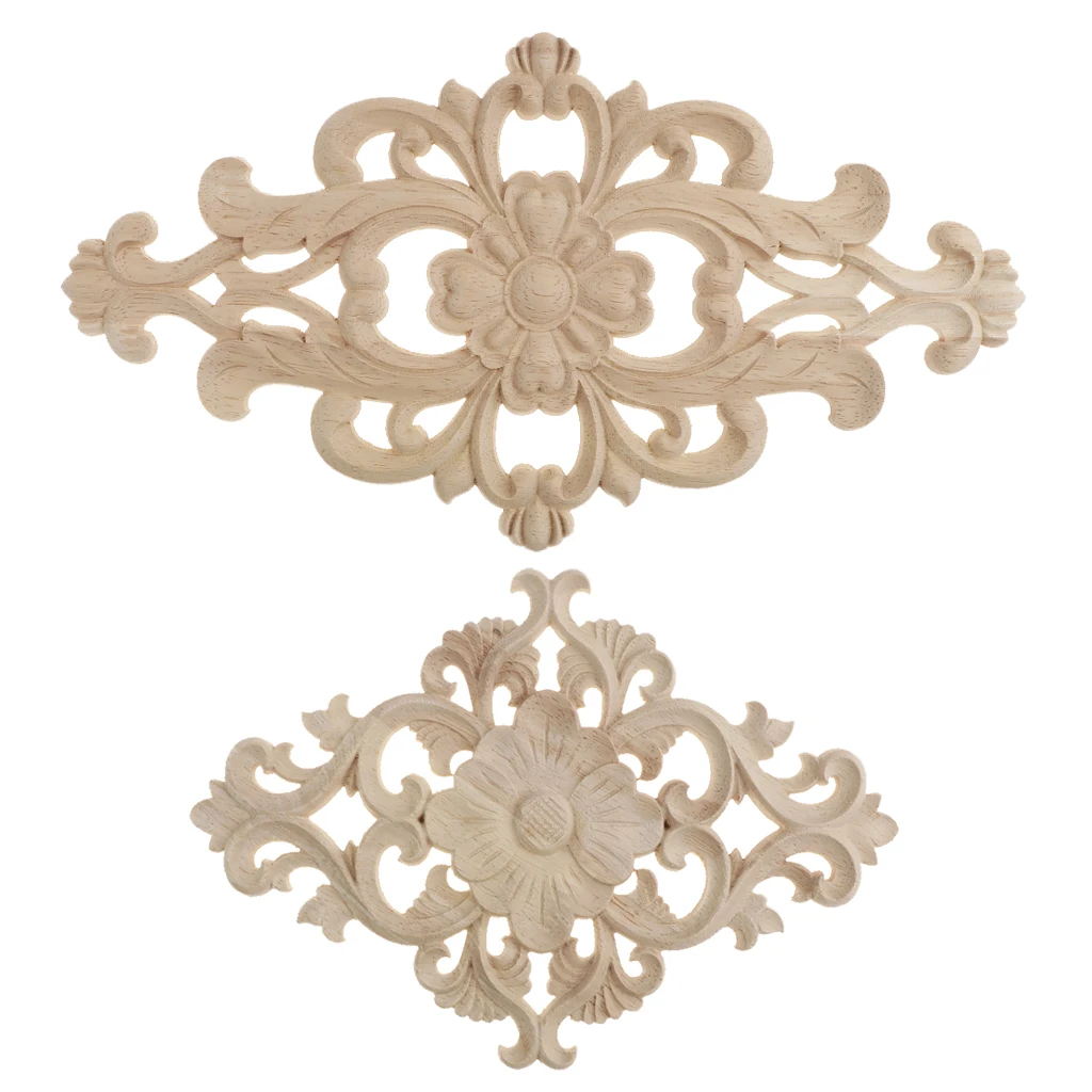 Wooden Carved Corner Applique Frame Furniture Craft Cabinet Corner Onlay Mouldings Handcraft Decor