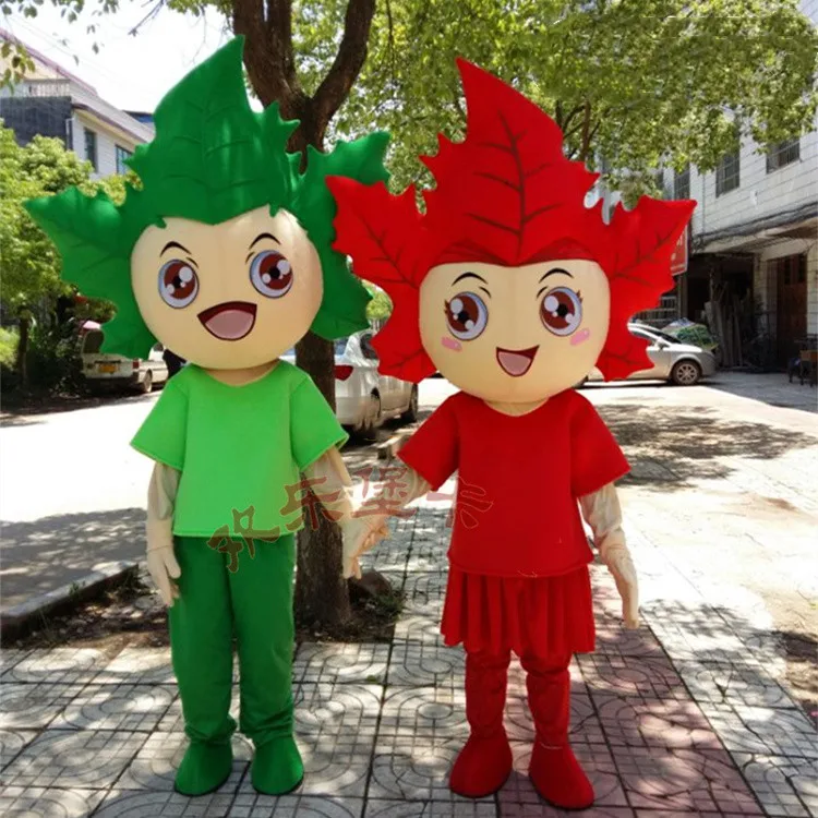 

Maple Leaf Mascot Costume Custom Cartoon Leaves Cosplay Mascot Costume Fancy Dress Carnival Advertising Clothings Can Add Logo