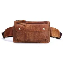 Новая мужская поясная сумка из коровьей кожи, Повседневная модная кожаная сумка через плечо, мужские сумки