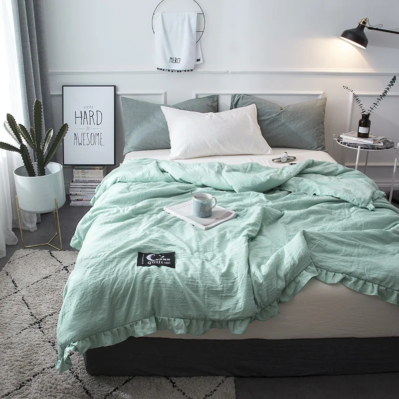 

Solid pure color printed Bedspread Summer Quilt Blanket Comforter Bed Cover Quilting Suitable for Children and adult