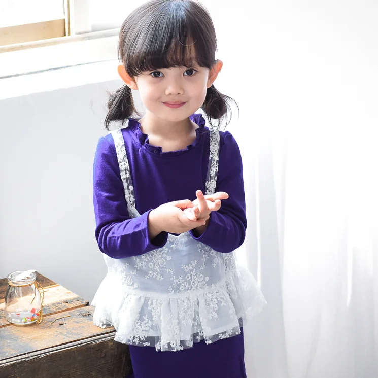 

2016 Autumn Children Girls Lace Dresses Long Sleeve Beautiful Princess Party Dress Kids Baby Clothes Cute Funny Girls Dresses