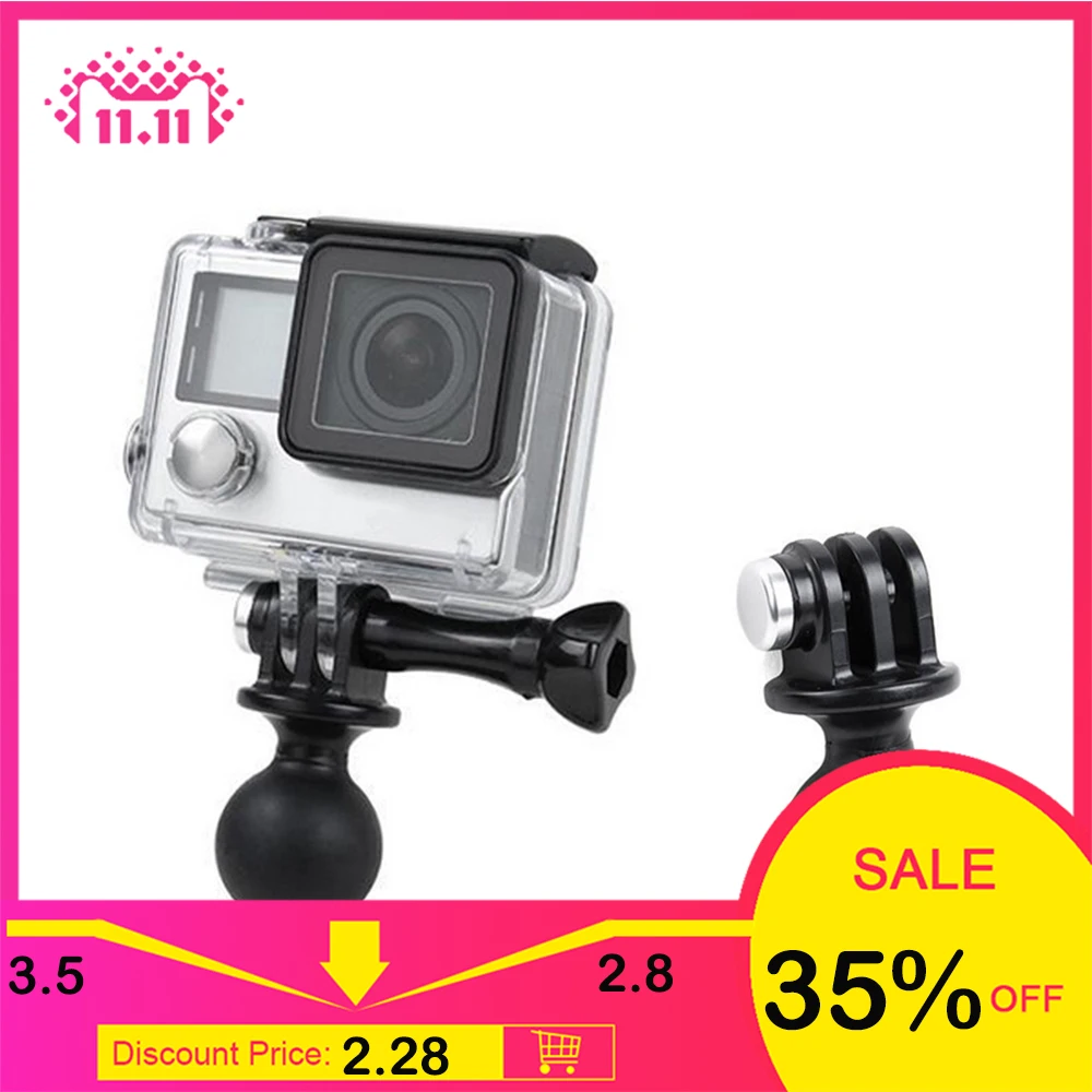 O 360 Degree Rotation Flexible Mini Mount Tripod Ball Head Adapter For Gopro Hero 2 3 3 4 Action Camera Tripod Mount Base Holder In Sports Camcorder Cases From Consumer Electronics Breasted Coat Jacket