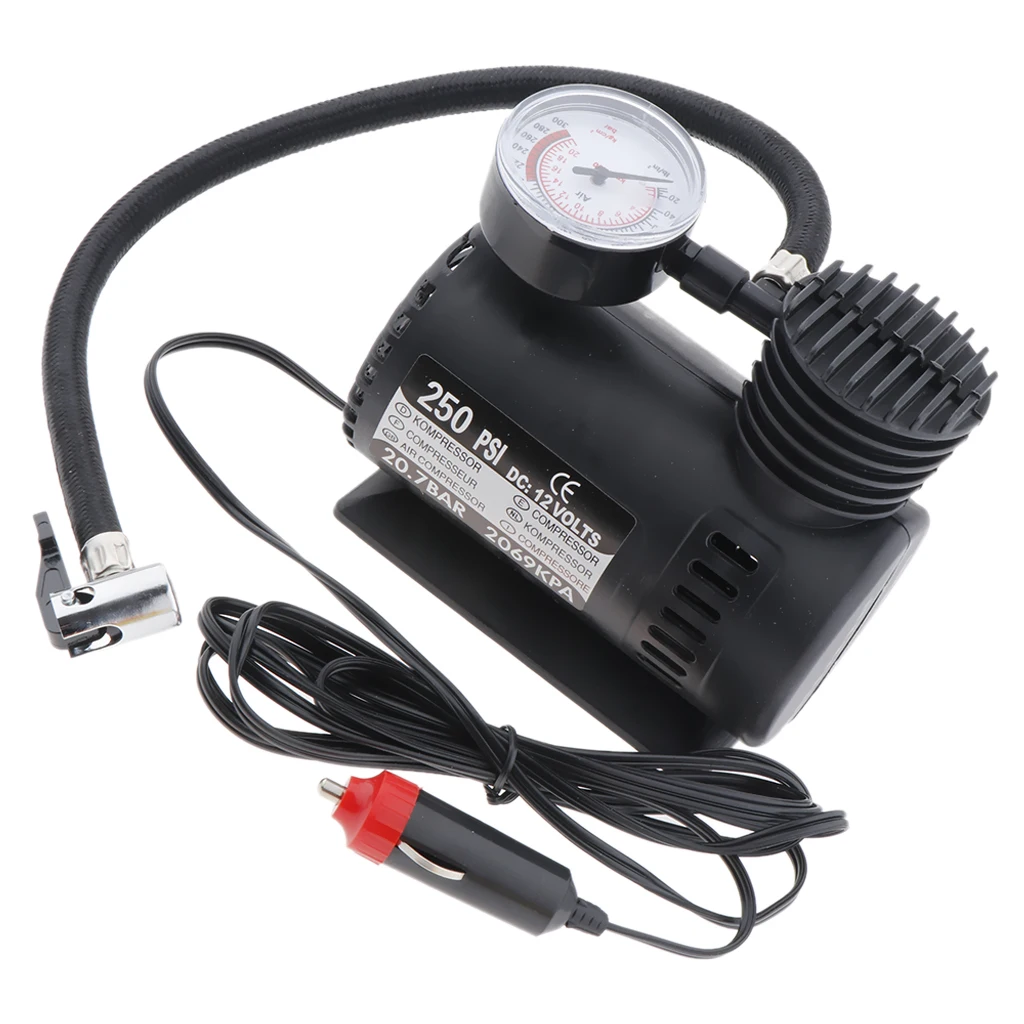 300 PSI 12V автомобильный насос шинный мини воздушный компрессор с манометром