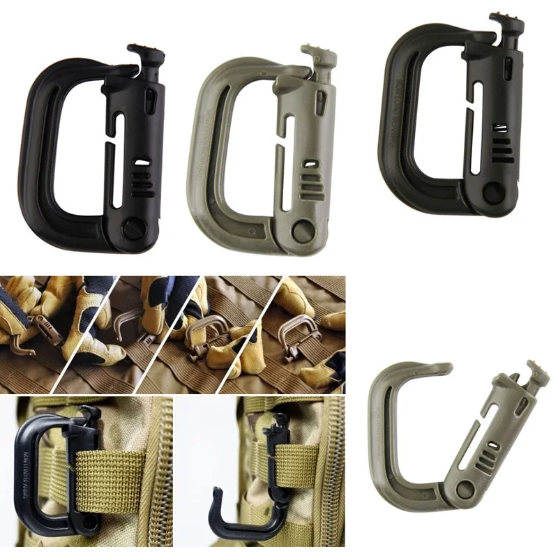 Tactical Backpack Carabiner Snap D Ring Clip Key Ring Locking Carabiner Climbing Hook Survival