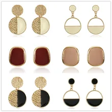 Ручная работа, модные простые геометрические металлические серьги для девушек, популярные серьги-капли в стиле "панк", ювелирные изделия