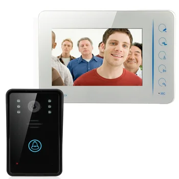 

ennio Video Door Phone Intercom Doorbell System 7" Color Monitor Compatible With CCTV