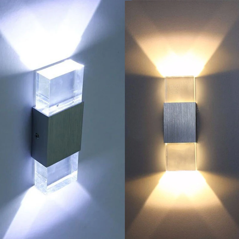 

2W AC85-265V LED sconce modern Wall-Mounted tAluminum and Acrylic,PMMA,indoor LED wall light,used in living room free shipping