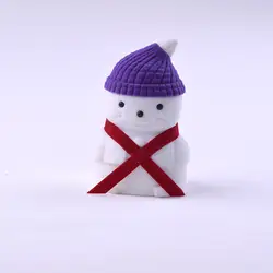 1 X бархат кольцо серьги ювелирных изделий Дисплей чемодан Подарочная коробка Рождество Снеговик Фиолетовый Hat