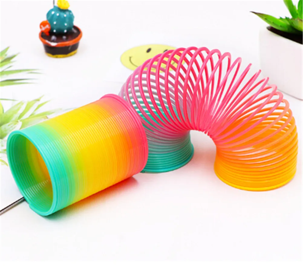 

Rainbow Spring Protean Colorful Rainbow Circle Folding Plastic Spring Coil Children's Creative Educational Classic Toys