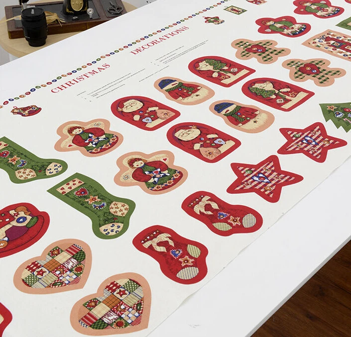 

145cm x 55cm Linen Cotton Santa Claus Milu gingerbread Snowman Christmas Stocking Tree Doll Manual DIY fabric Location Cloth