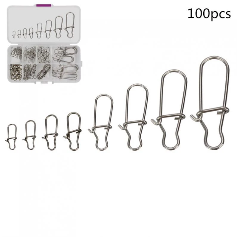100pcs/lot Fishing Duo-lock Swivel Snap Fishhook Lure Connector Fishing Tackle 100pcs/lot Fishing Duo-lock Swivel Snap Fishhook Lure Connector Fishing Tackle