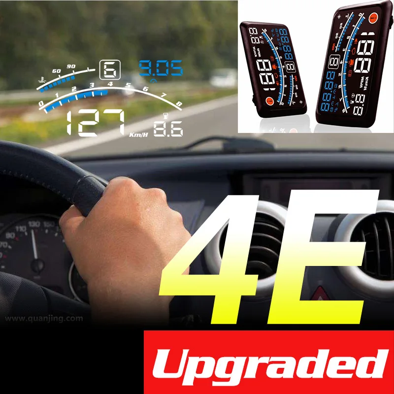 

Interior Lighting 4E Auto 5.5" HUD Head Up Display Windscreen Projector OBD II EUOBD Car Data Diagnosis