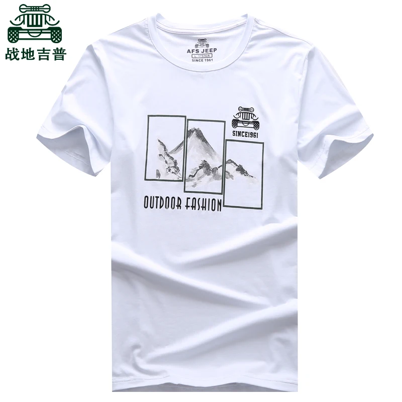 ASF JEEP Pure cotton short sleeve Men's printed running t-shirts New youth clothes Outdoor trend sleeves 2018 O-neck 3xl | Спорт и