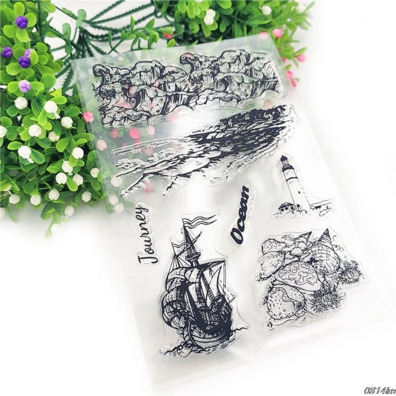 

Sailing Boat Lighthouse Silicone Seal Stamp DIY Scrapbooking Embossing Photo Album Decorative PaperCard Craft Art Handmade Gift