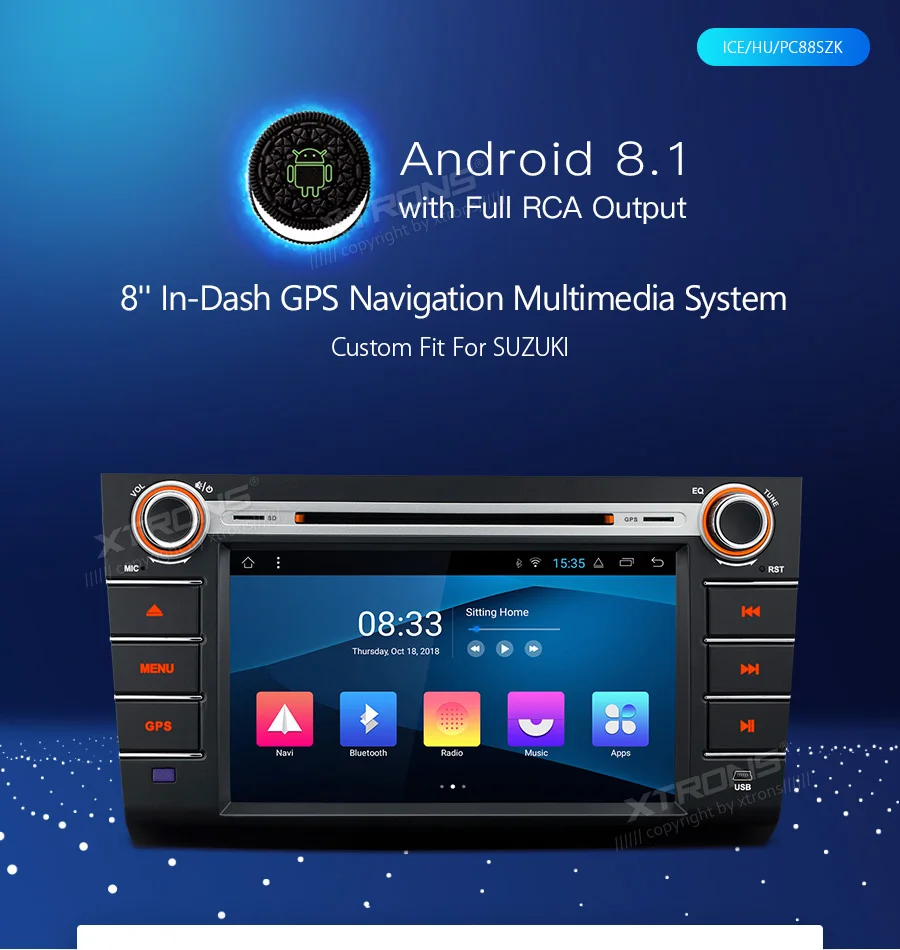 Perfect 8" Android 8.1 Car DVD Player Radio Stereos GPS RCA GPS Navigation for Suzuki Swift 2004 2005 2006 2007 Dzire 2008 2009 2010 0