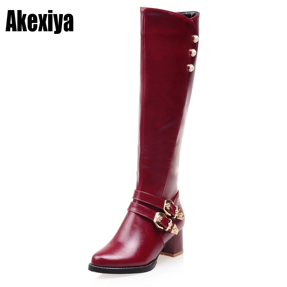 

Size 34-43 new arrival rivets knee high autumn winter boots snow fashion women boots women's shoes woman best