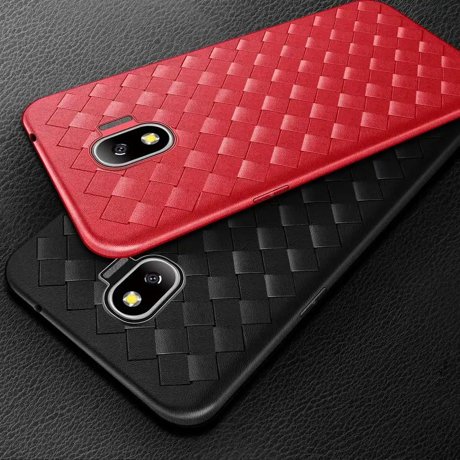 Luxury Case For Samsung Galaxy J2 2018 Soft Silicone Weaving Back Cover Phone J250 J250F SM-J250F | Мобильные телефоны и