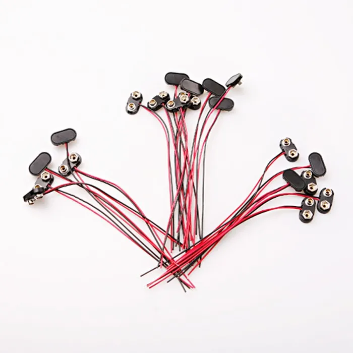tool-20pcs-9-Volt-9V-Battery-Clip-Snap-on-Connector-Lead-Wires-Holder-Copper-Plastic