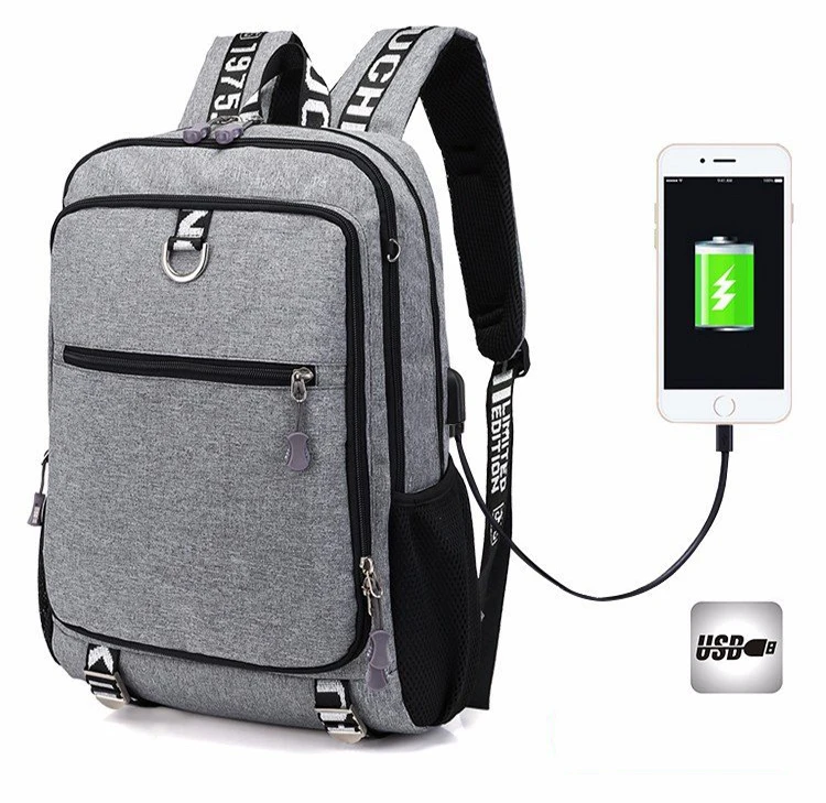 Мужской рюкзак мужской водонепроницаемый USB зарядка школьный спортивный рюкзак Оксфорд повседневный рюкзак для ноутбука Повседневная