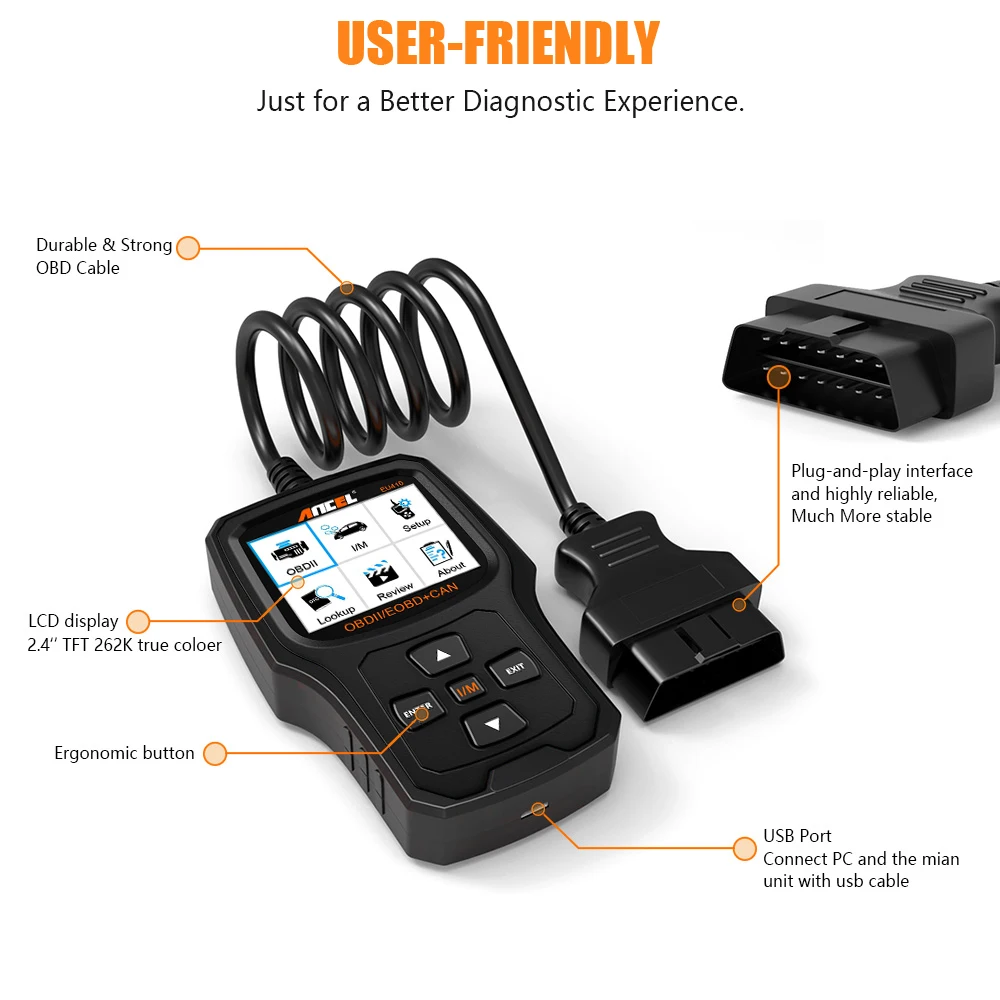 Диагностический сканер ANCEL EU410 OBD2 ODB для Peugeot Citroen Renault Opel считыватель кодов
