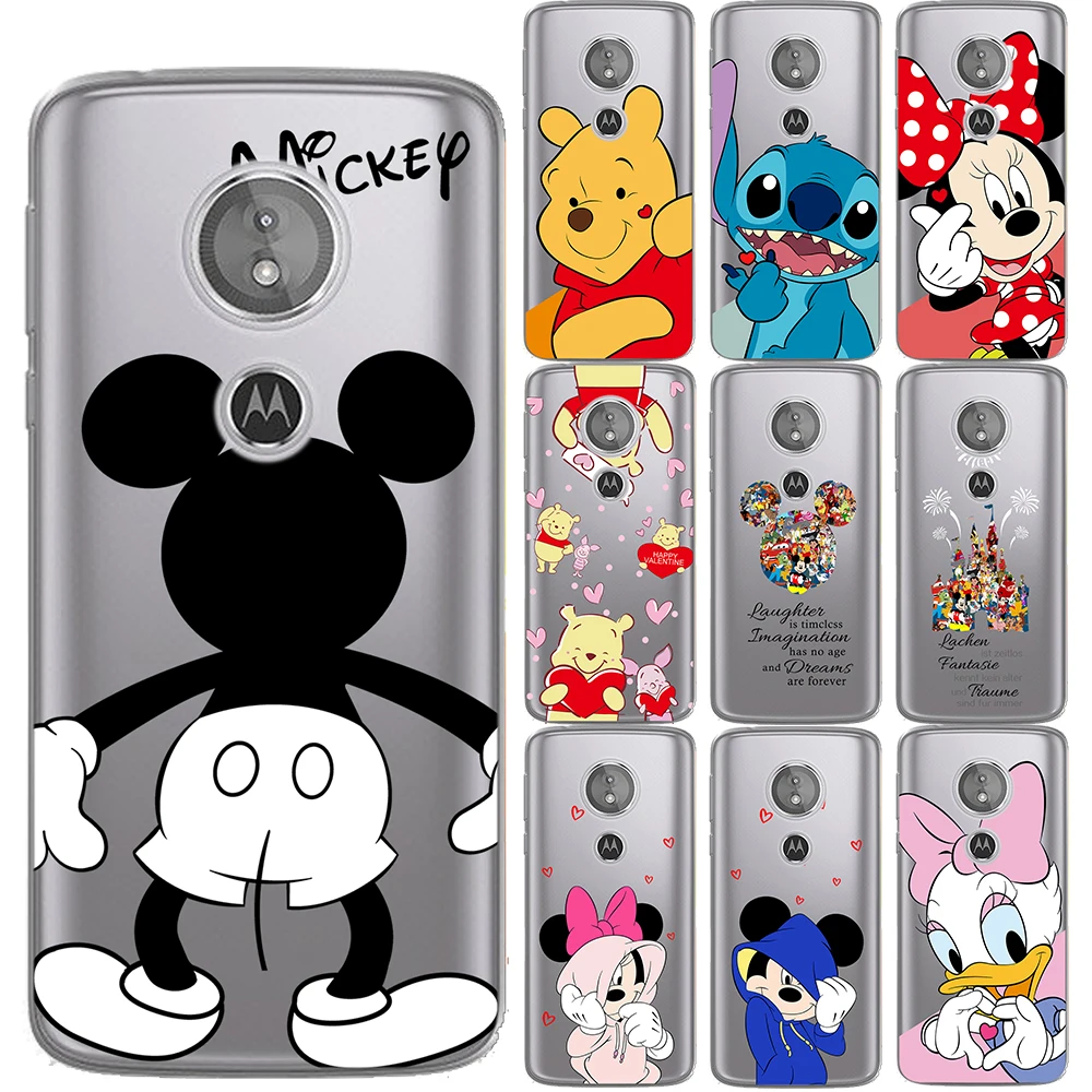 

Cute Cartoon Soft TPU Case For Motorola Moto E5 Minnie Mickey luxury Silicon Phone Back Cover For Coque Moto G6 Play 5.7"
