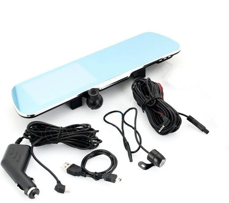 

4.3 inch Rear view mirror Car DVR dual lens 1080P night vision G-Sensor Motion Dection video recorder dash camera digital zoom