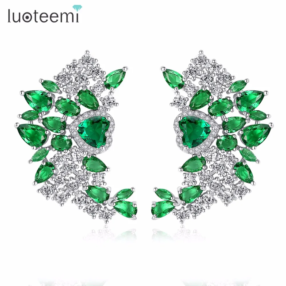 LUOTEEMI 2018 новый бренд элегантный зеленый прозрачный смешанный камень