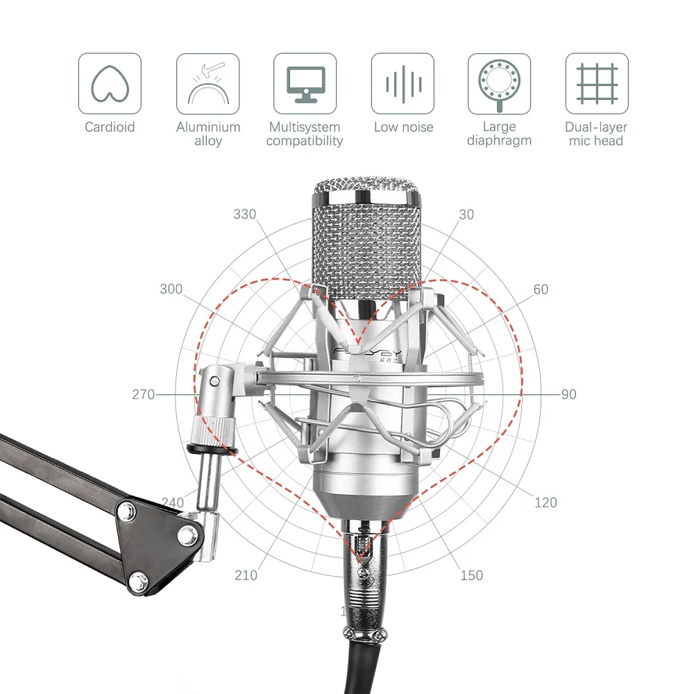 FELYBY Профессиональный bm 800 конденсаторный микрофон для компьютера аудио караоке микрофон студия запись 3,5 мм микрофоны Наборы